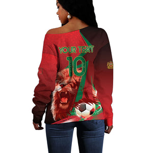 Custom Morocco 2026 World Football Off Shoulder Sweater Together for One Goal Champions