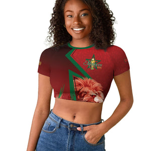 Custom Morocco 2026 World Football Raglan Cropped T shirt Together for One Goal Champions