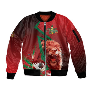 Custom Morocco 2026 World Football Sleeve Zip Bomber Jacket Together for One Goal Champions