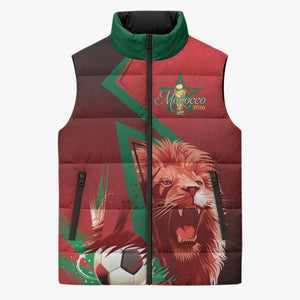 Custom Morocco 2026 World Football Sleeveless Puffer Jacket Together for One Goal Champions