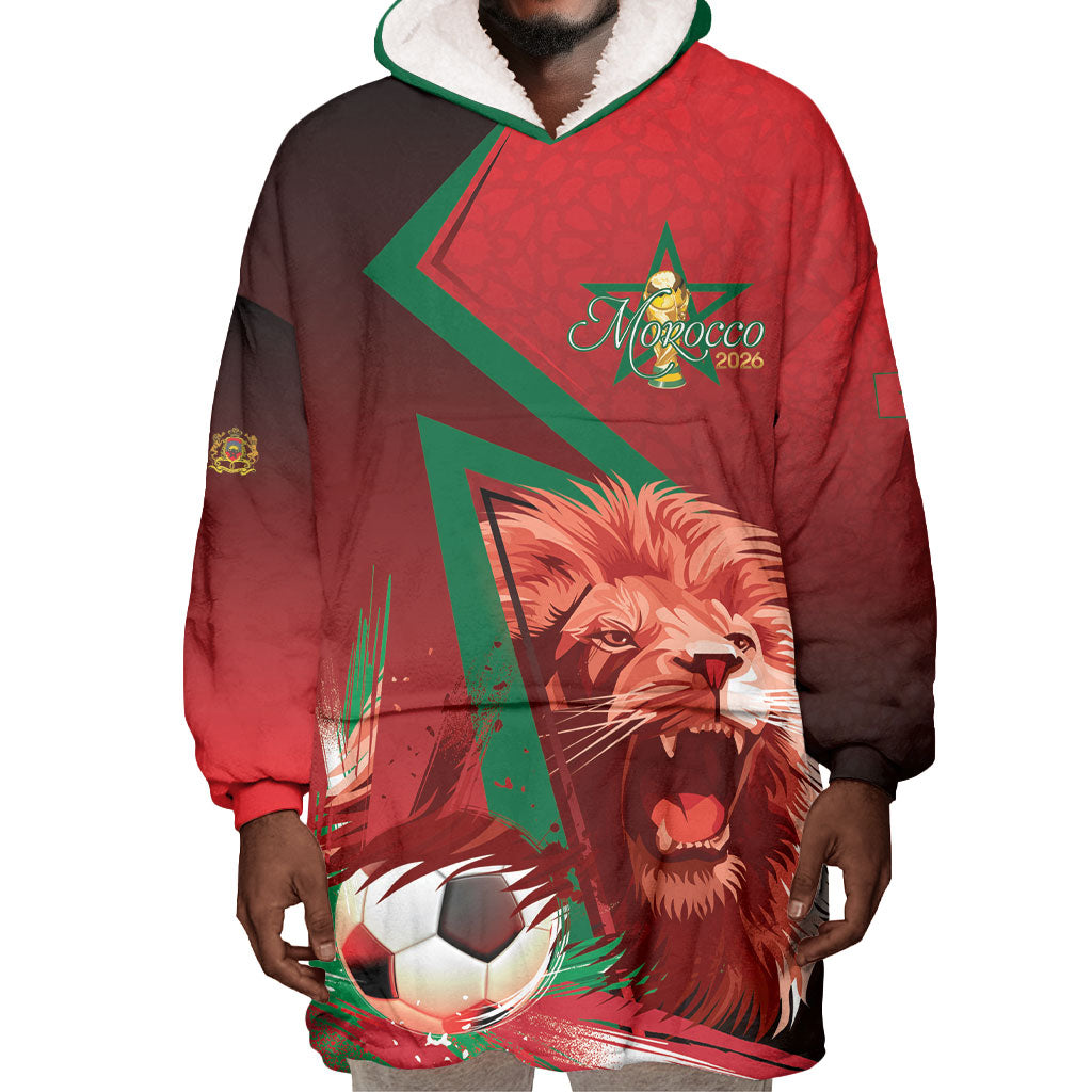 Custom Morocco 2026 World Football Wearable Blanket Hoodie Together for One Goal Champions