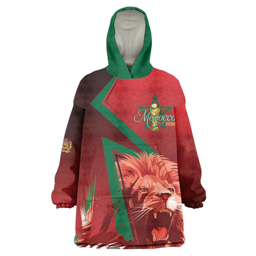 Custom Morocco 2026 World Football Wearable Blanket Hoodie Together for One Goal Champions