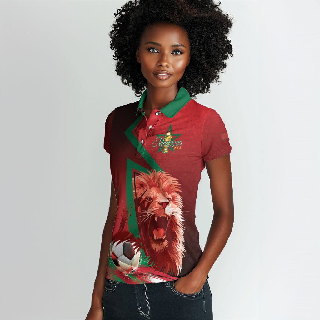 Custom Morocco 2026 World Football Women Polo Shirt Together for One Goal Champions