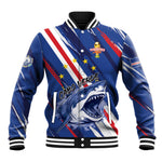 Custom World Football 2026 Cabo Verde Baseball Jacket Tubaroes Azuis Victory