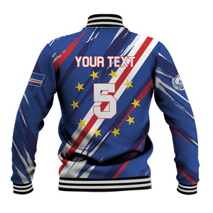 Custom World Football 2026 Cabo Verde Baseball Jacket Tubaroes Azuis Victory