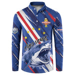 Custom World Football 2026 Cabo Verde Button Sweatshirt Tubaroes Azuis Victory
