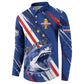 Custom World Football 2026 Cabo Verde Button Sweatshirt Tubaroes Azuis Victory