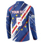 Custom World Football 2026 Cabo Verde Button Sweatshirt Tubaroes Azuis Victory