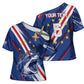 Custom World Football 2026 Cabo Verde Cross Shoulder Shirt Tubaroes Azuis Victory