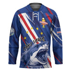 Custom World Football 2026 Cabo Verde Hockey Jersey Tubaroes Azuis Victory