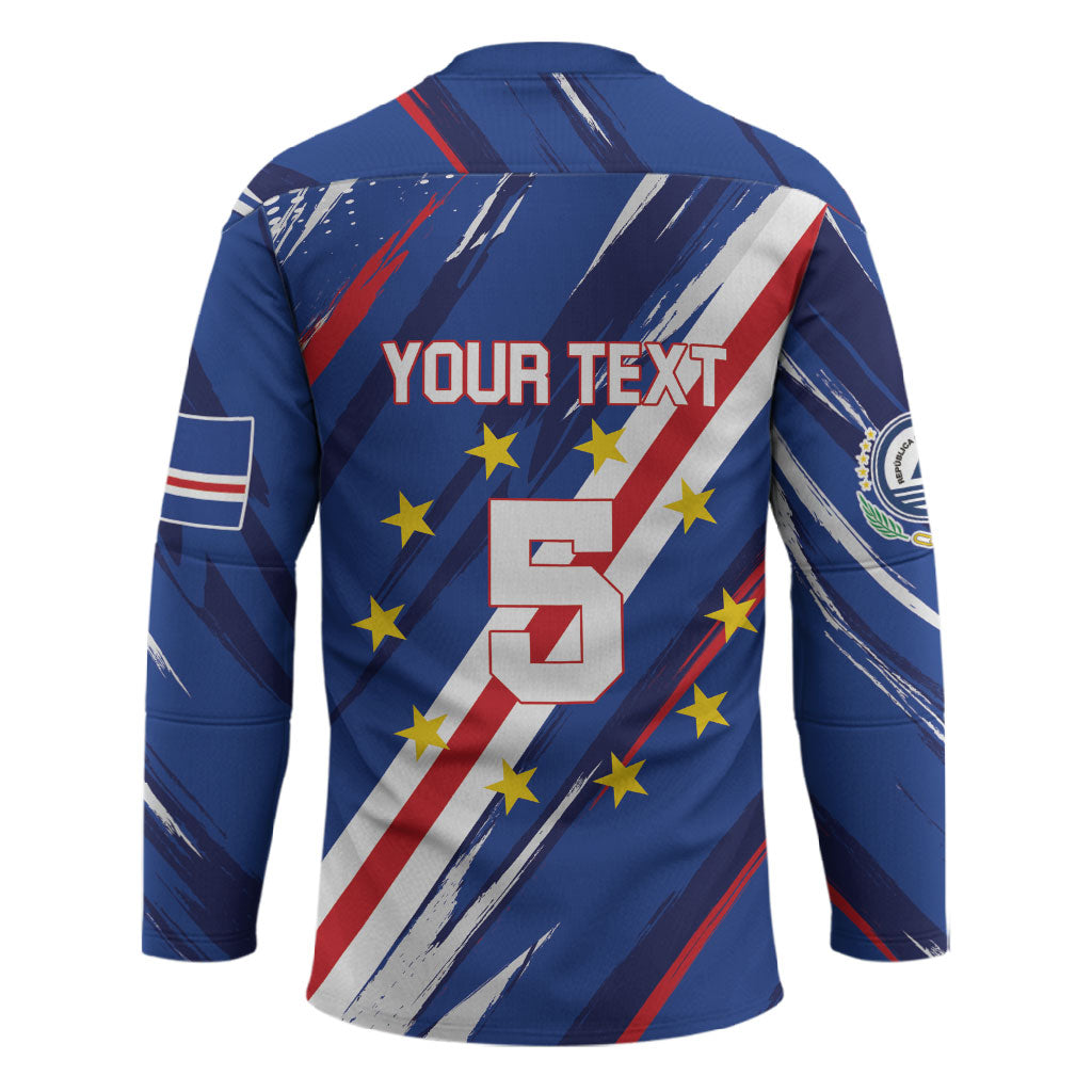 Custom World Football 2026 Cabo Verde Hockey Jersey Tubaroes Azuis Victory