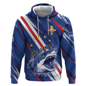 Custom World Football 2026 Cabo Verde Hoodie Tubaroes Azuis Victory