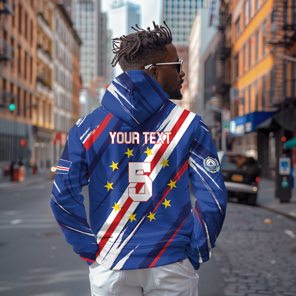 Custom World Football 2026 Cabo Verde Hoodie Tubaroes Azuis Victory