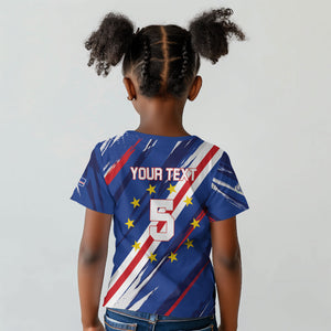Custom World Football 2026 Cabo Verde Kid T shirt Tubaroes Azuis Victory