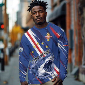 Custom World Football 2026 Cabo Verde Long Sleeve Shirt Tubaroes Azuis Victory