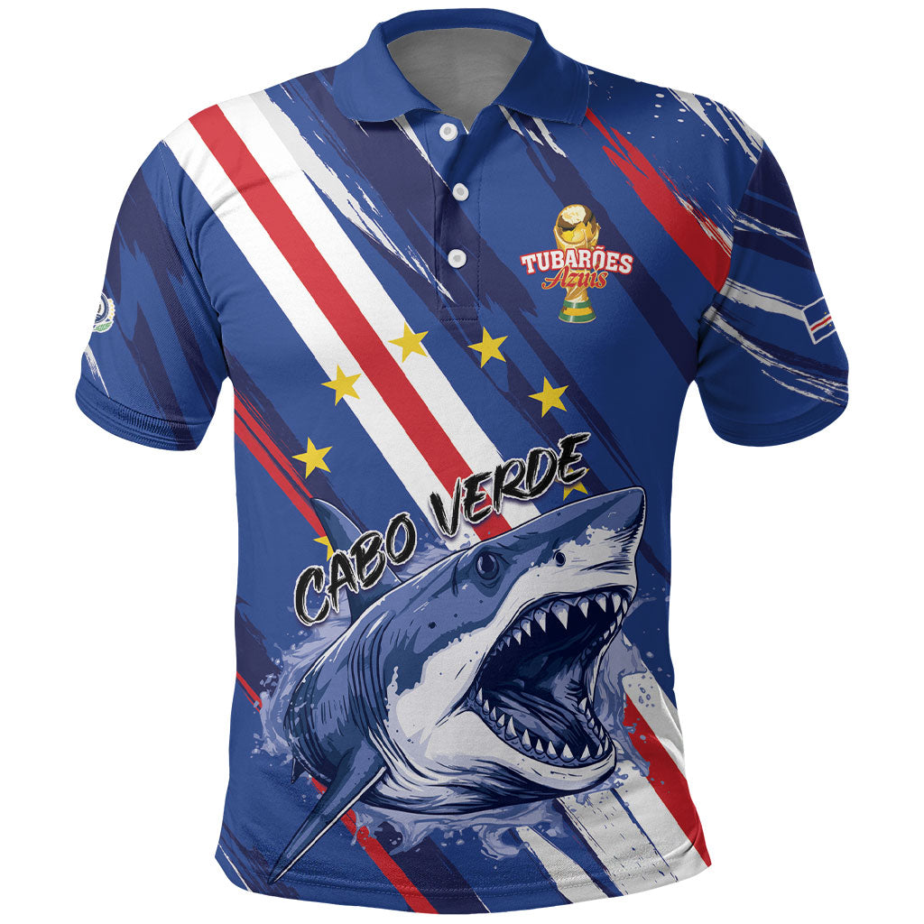 Custom World Football 2026 Cabo Verde Polo Shirt Tubaroes Azuis Victory