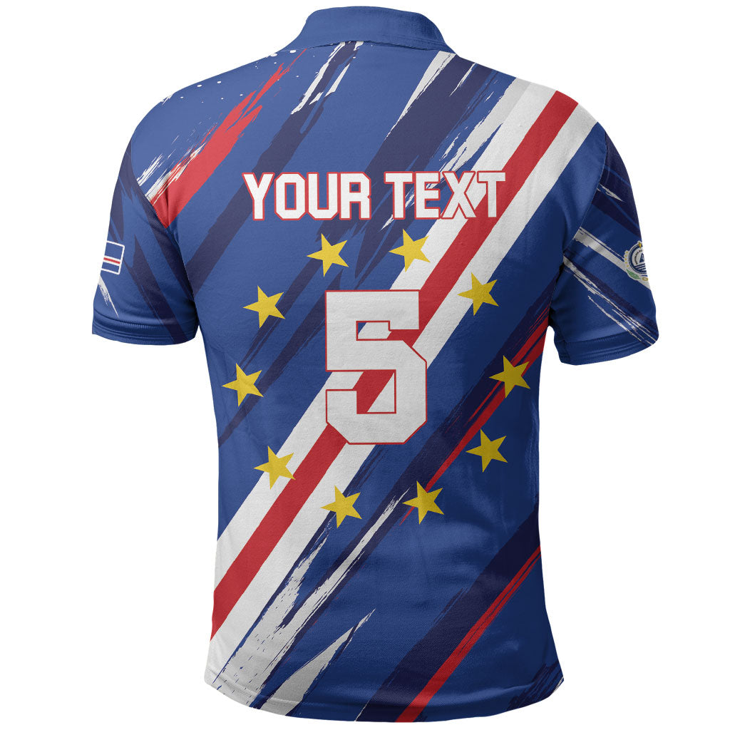 Custom World Football 2026 Cabo Verde Polo Shirt Tubaroes Azuis Victory