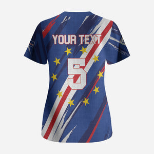 Custom World Football 2026 Cabo Verde Scrub Top Tubaroes Azuis Victory