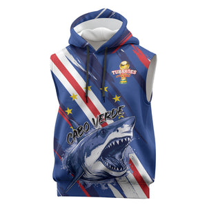 Custom World Football 2026 Cabo Verde Sleeveless Hoodie Tubaroes Azuis Victory