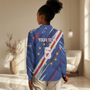 Custom World Football 2026 Cabo Verde Women Casual Shirt Tubaroes Azuis Victory