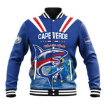 Custom Cape Verde Football 2026 Blue Shark Baseball Jacket Go Champions