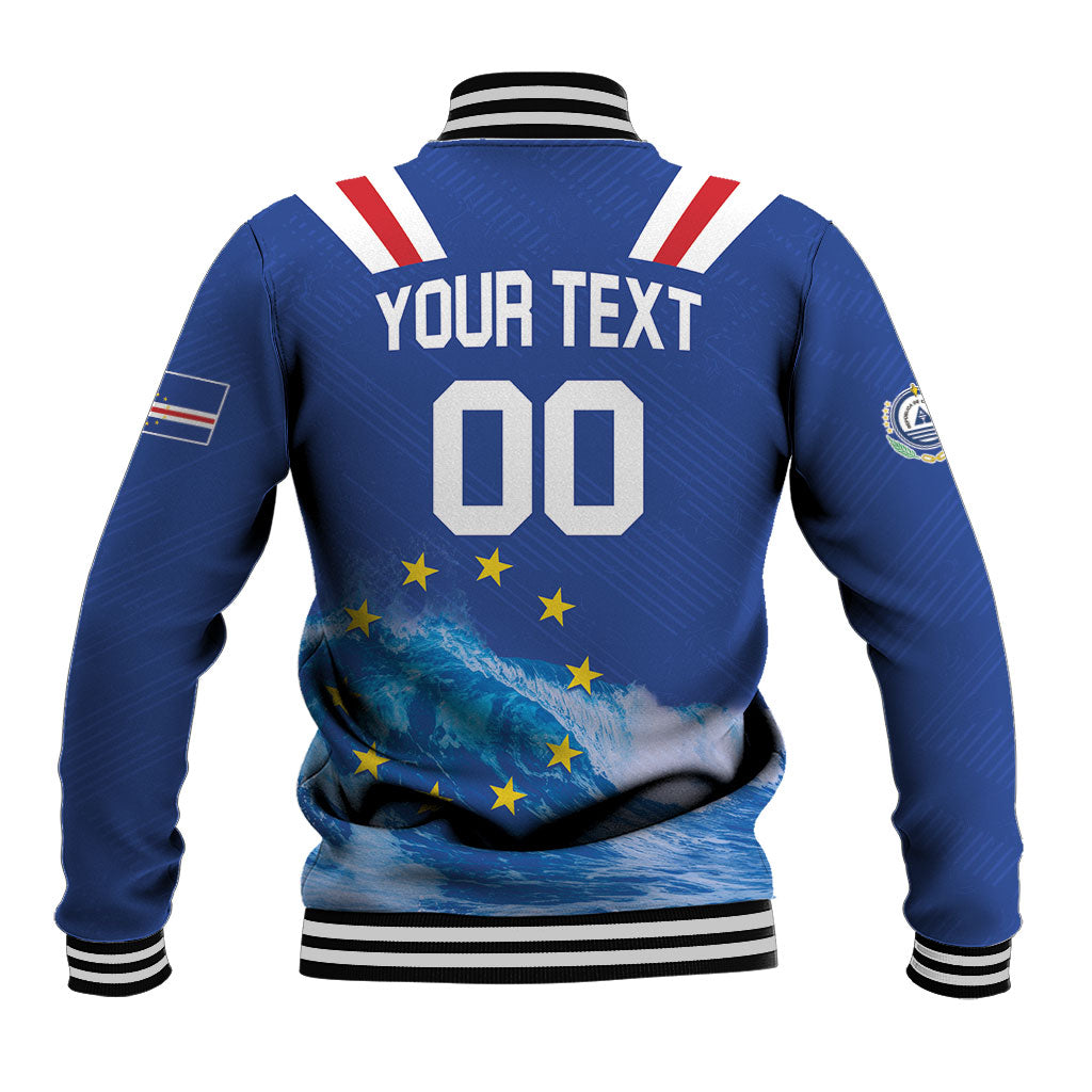 Custom Cape Verde Football 2026 Blue Shark Baseball Jacket Go Champions
