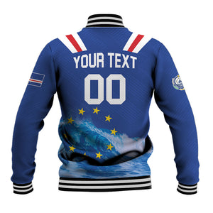 Custom Cape Verde Football 2026 Blue Shark Baseball Jacket Go Champions