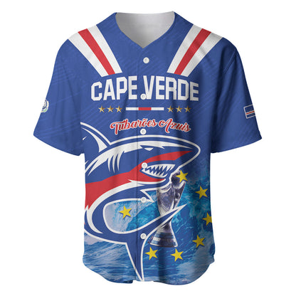 Custom Cape Verde Football 2026 Blue Shark Baseball Jersey Go Champions