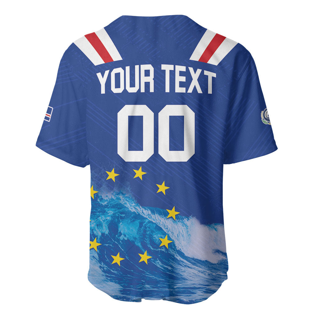 Custom Cape Verde Football 2026 Blue Shark Baseball Jersey Go Champions