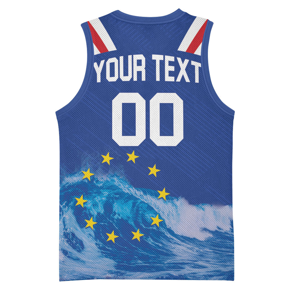 Custom Cape Verde Football 2026 Blue Shark Basketball Jersey Go Champions