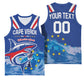 Custom Cape Verde Football 2026 Blue Shark Basketball Jersey Go Champions