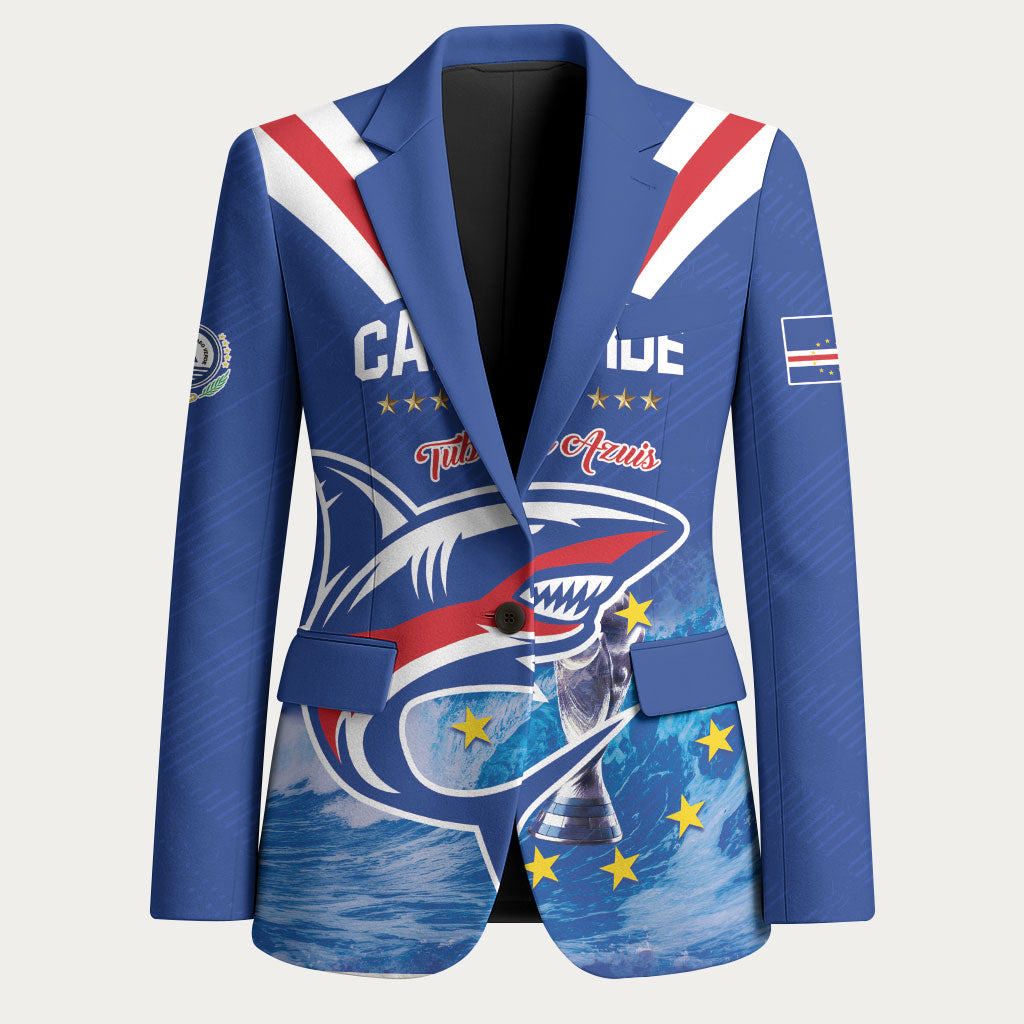 Custom Cape Verde Football 2026 Blue Shark Blazer Go Champions