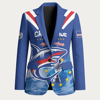 Custom Cape Verde Football 2026 Blue Shark Blazer Go Champions