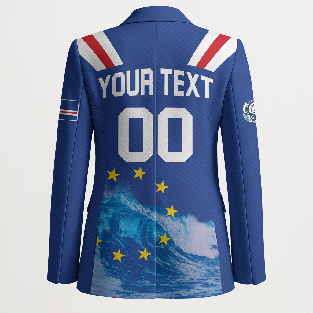 Custom Cape Verde Football 2026 Blue Shark Blazer Go Champions