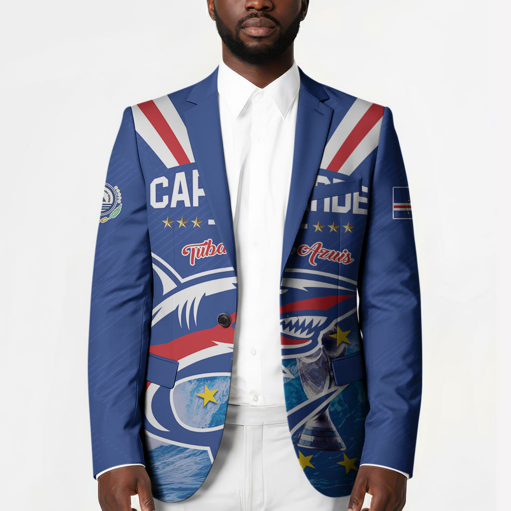 Custom Cape Verde Football 2026 Blue Shark Blazer Go Champions