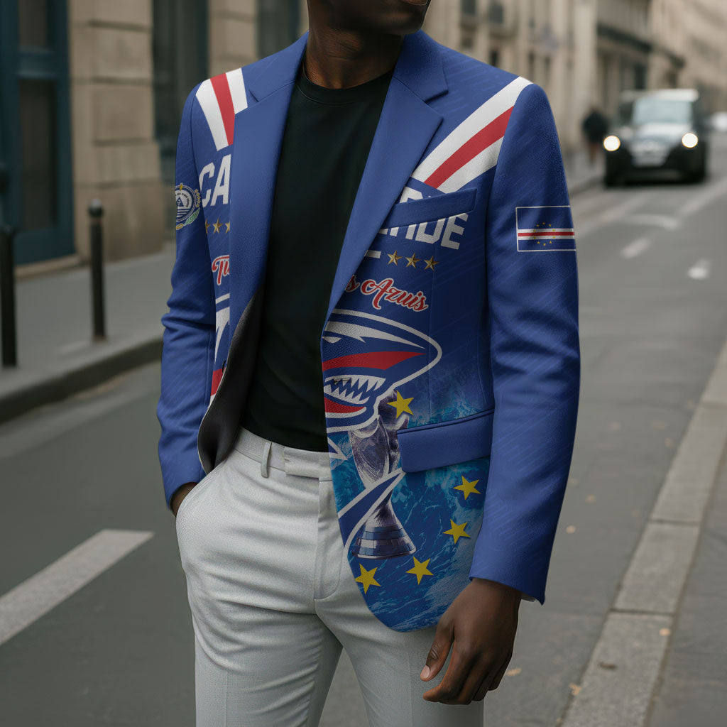 Custom Cape Verde Football 2026 Blue Shark Blazer Go Champions