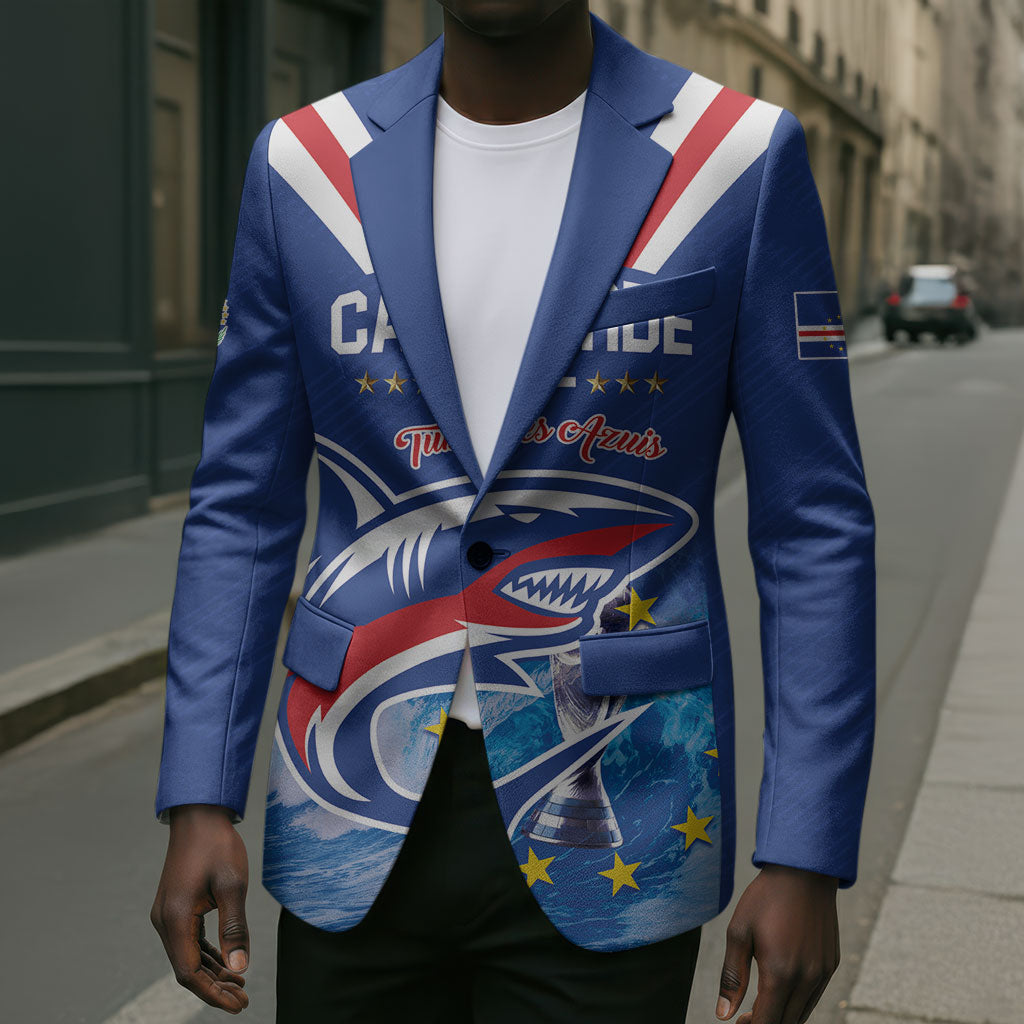 Custom Cape Verde Football 2026 Blue Shark Blazer Go Champions