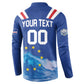 Custom Cape Verde Football 2026 Blue Shark Button Sweatshirt Go Champions