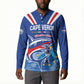 Custom Cape Verde Football 2026 Blue Shark Button Sweatshirt Go Champions