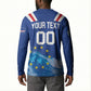 Custom Cape Verde Football 2026 Blue Shark Button Sweatshirt Go Champions