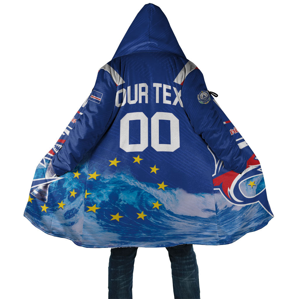 Custom Cape Verde Football 2026 Blue Shark Cloak Go Champions