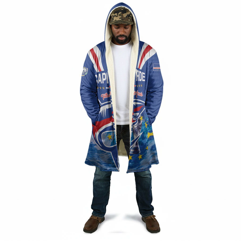 Custom Cape Verde Football 2026 Blue Shark Cloak Go Champions