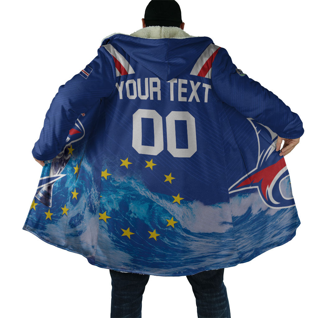 Custom Cape Verde Football 2026 Blue Shark Cloak Go Champions