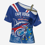 Custom Cape Verde Football 2026 Blue Shark Cross Shoulder Shirt Go Champions