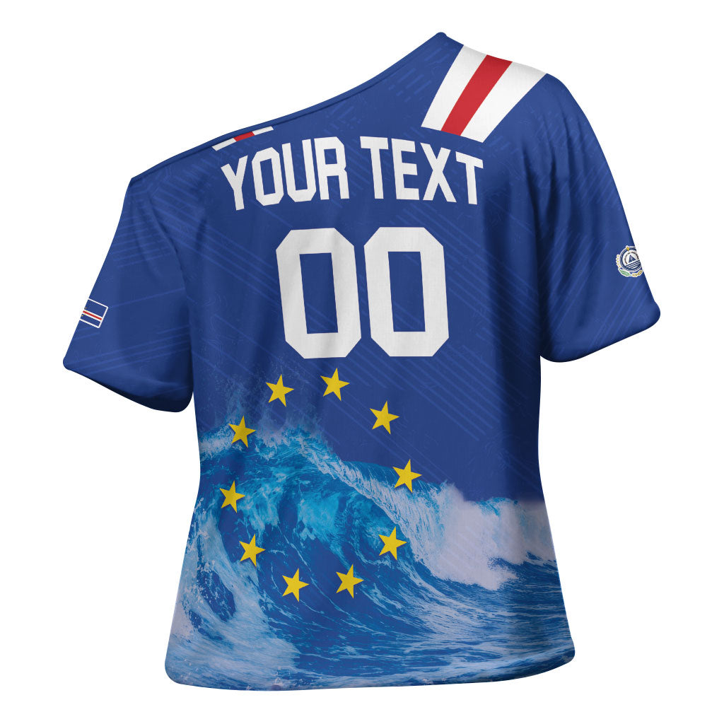 Custom Cape Verde Football 2026 Blue Shark Cross Shoulder Shirt Go Champions