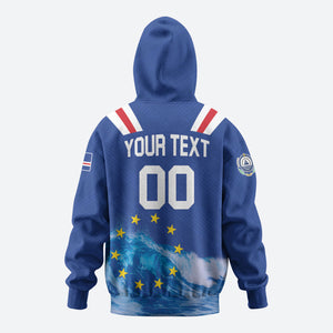 Custom Cape Verde Football 2026 Blue Shark Hoodie Go Champions