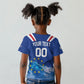 Custom Cape Verde Football 2026 Blue Shark Kid T shirt Go Champions
