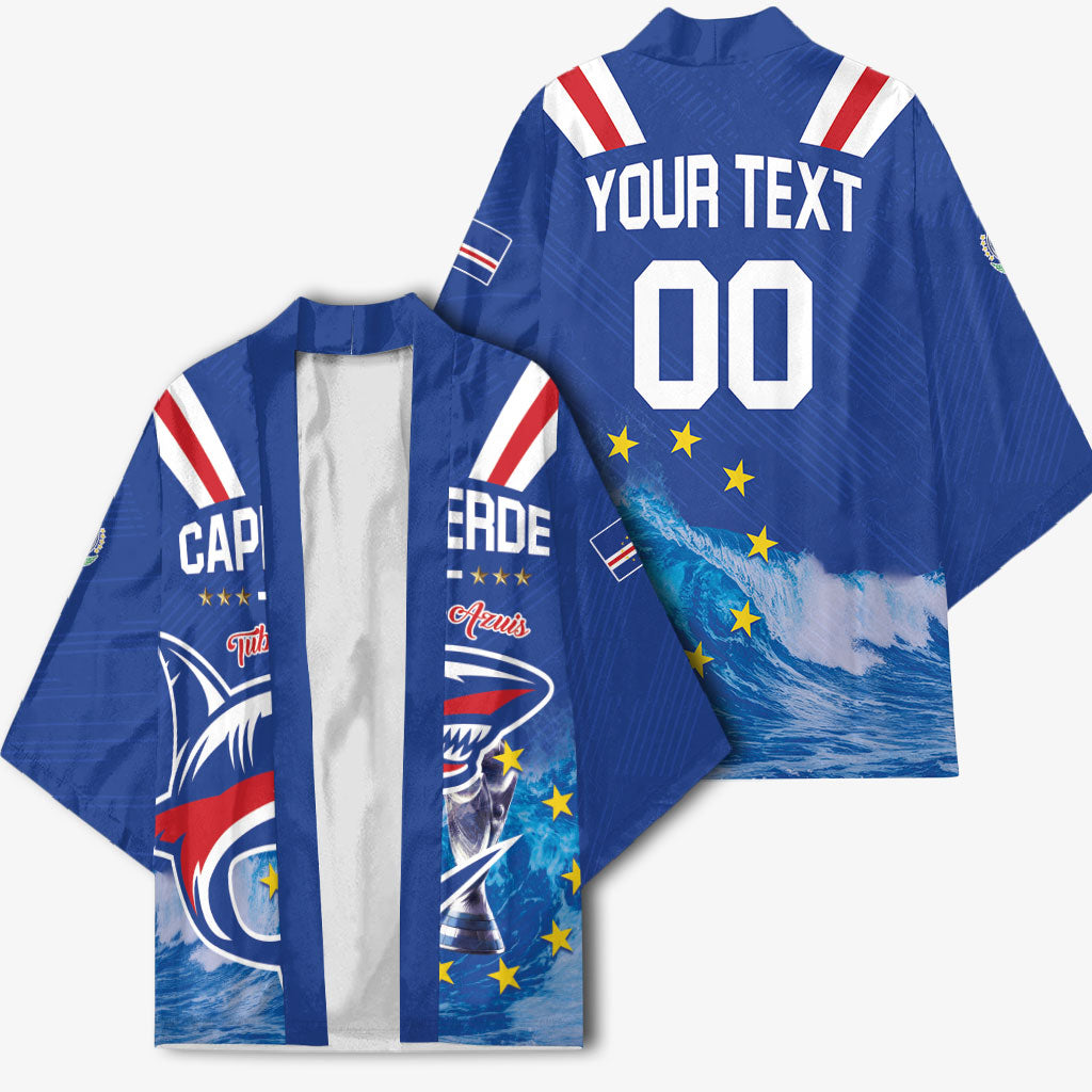 Custom Cape Verde Football 2026 Blue Shark Kimono Go Champions