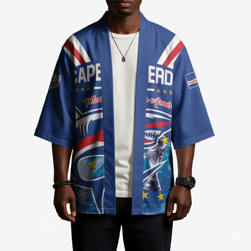 Custom Cape Verde Football 2026 Blue Shark Kimono Go Champions