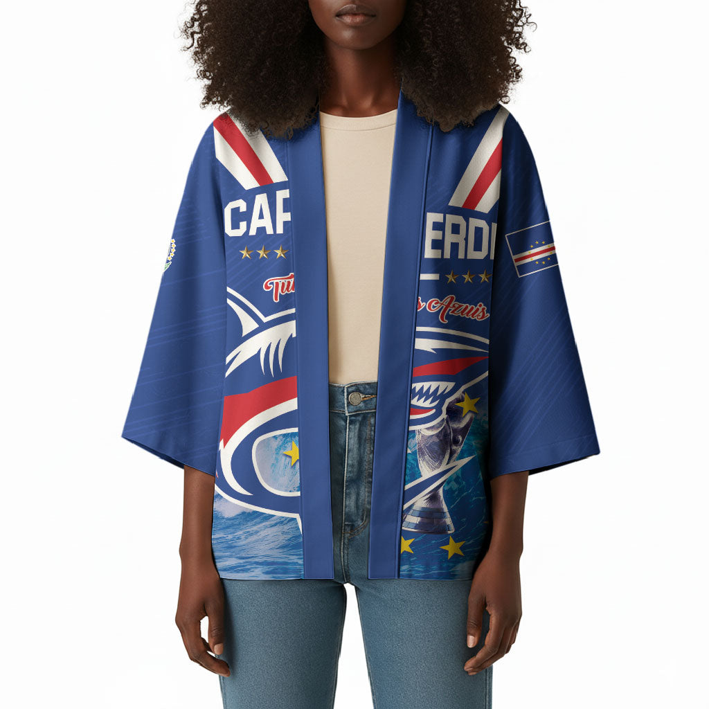 Custom Cape Verde Football 2026 Blue Shark Kimono Go Champions
